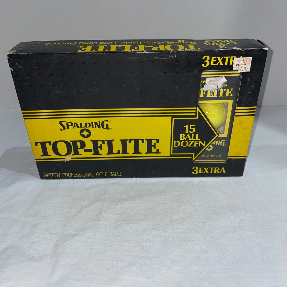 Spalding Top-Flite XL Yellow Golf Balls 15 Ball Dozen Vintage New 5 Sleeves